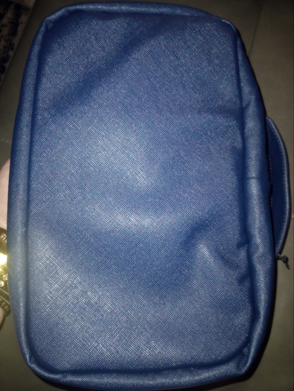 Ted Baker London Navy Blue Cosmetic Bag with Gold Hardware - Picture 3 of 5